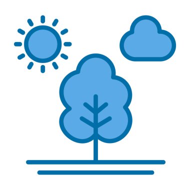 Ağaç düz simge vektör çizim