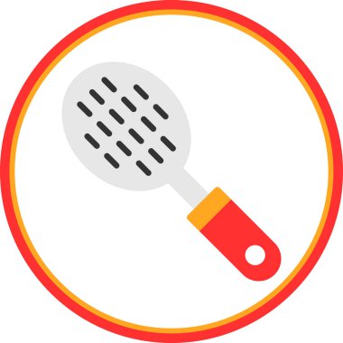 Slotted Spoon renkli web simgesi basit tasarım 