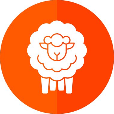 Koyun yassı simgesi, vektör illüstrasyonu 