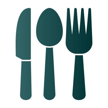 Bıçak, çatal ve kaşık. Web basit illüstrasyonu