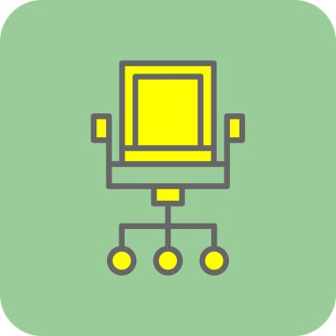 ofis sandalyesi ikon vektör illüstrasyonu