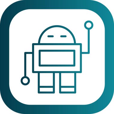 robot düz simgesi, vektör illüstrasyonu