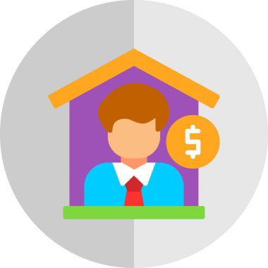 işletme finans düz simgesi