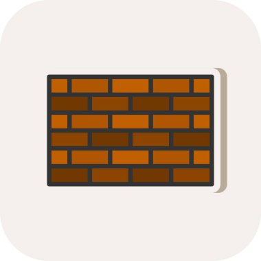 İnşaat tuğlaları düz simge, vektör illüstrasyonu