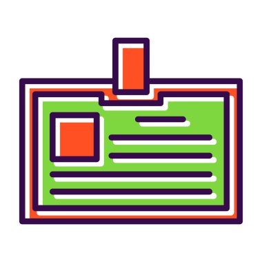 Kimlik kartı. Web simgesi basit illüstrasyon 