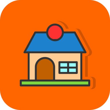 Ev. Web simgesi basit illüstrasyon 