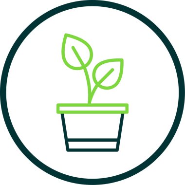 Saksı bitkisi. Web simgesi basit illüstrasyon 