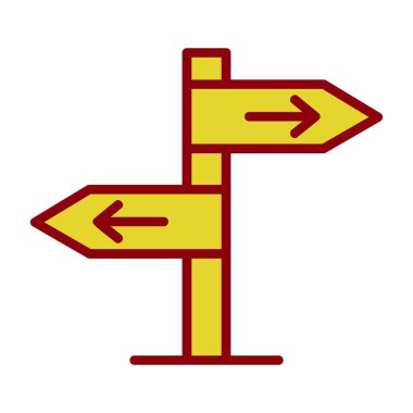 Yol işaretleri düz simge, vektör illüstrasyonu