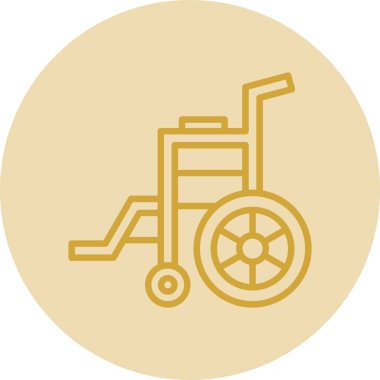 Tekerlekli sandalye web simgesi, vektör illüstrasyonu