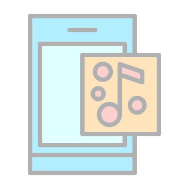 Müzik uygulaması simgesi, vektör illüstrasyonu 