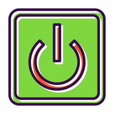 Güç Düğmesi simgesi, vektör illüstrasyonu 