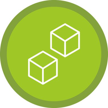 Küp. Web simgesi basit illüstrasyon