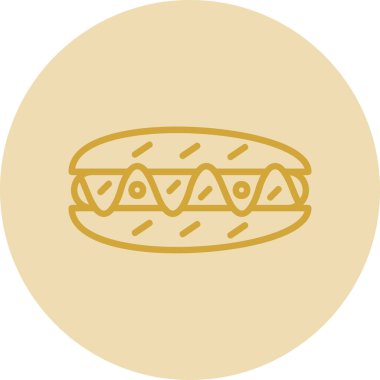 hot dog outline simgesi, vektör illüstrasyonu 