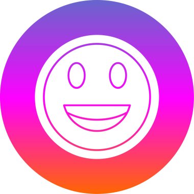 Mutlu bir gülümseme Web simgesi basit illüstrasyon 