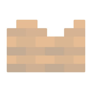 İnşaat tuğlaları düz simge, vektör illüstrasyonu