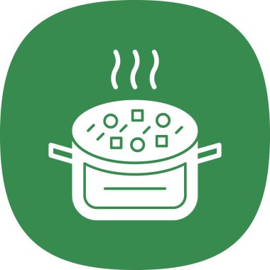 Güveç besin düzlüğü simgesi, vektör illüstrasyonu