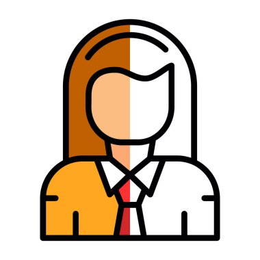 İş kadını avatar simgesi, vektör illüstrasyonu 