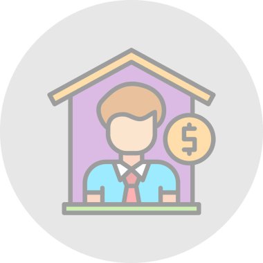 Emlak temsilcisi vektör simgesi