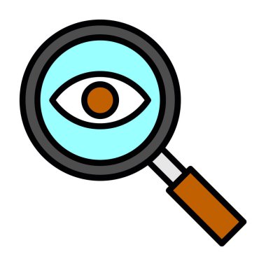 Cam ikonu büyüt. Web için büyütme lens vektör simgesinin özet çizimi