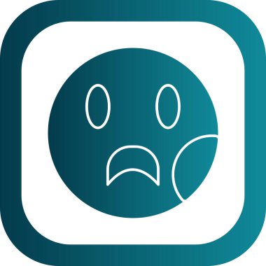 sad face emoticon icon, simple vector illustration 