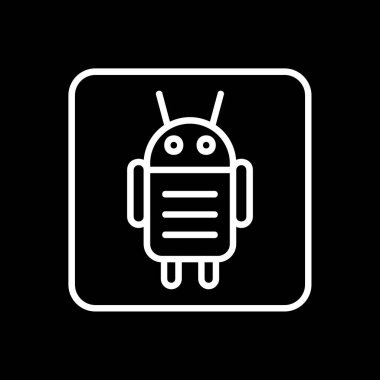 Android karakteri. Web simgesi basit illüstrasyon