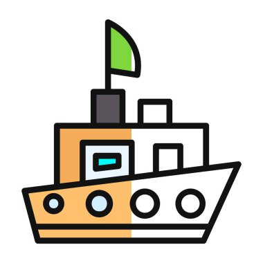 Gemi. Web simgesi basit illüstrasyon