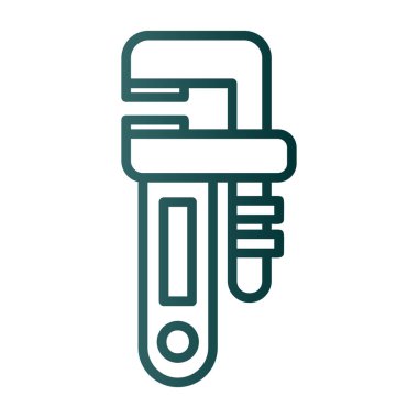 Basit Boru Anahtarı simgesi, vektör illüstrasyonu