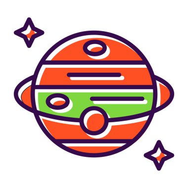 gezegen simgesi, vektör illüstrasyonu basit tasarım