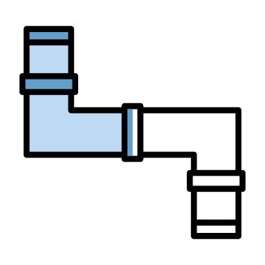 Valf simgesi olan boru. beyaz arkaplanda izole edilmiş web tasarımı için özet boru hattı vektör simgesi