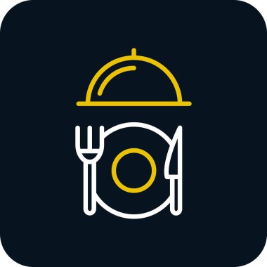 Gıda ve restoran web simgesi vektör illüstrasyonu