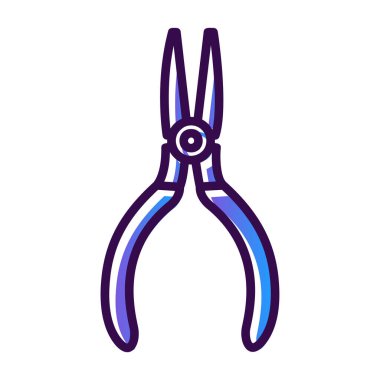 İğne burun pensesi ikon vektör illüstrasyonu