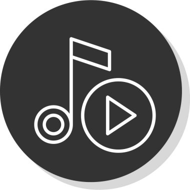 müzik çalar simgesi, vektör illüstrasyonu