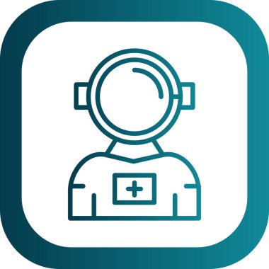 astronot simgesi vektör simgesi. Doğrusal biçim işareti