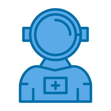 astronot simgesi vektör simgesi. Doğrusal biçim işareti