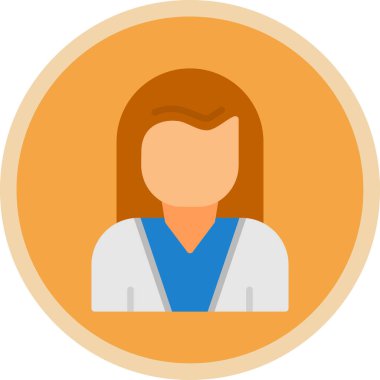 Kadın avatar simgesi, vektör illüstrasyonu 