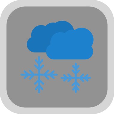 Kar bulutları hava durumu ikonu, vektör illüstrasyonu 