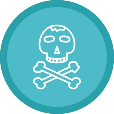 Kemikli kafatası. Web simgesi basit illüstrasyon 