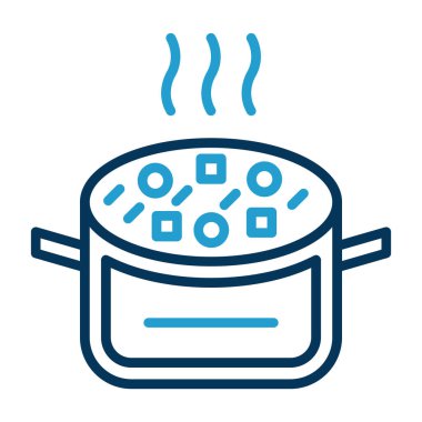 Güveç besin düzlüğü simgesi, vektör illüstrasyonu