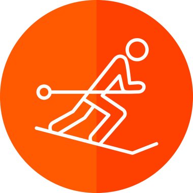 Grafik düz kayak ikonu vektör çizimi