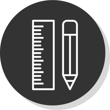 Cetvel ve kalem simgesi logo vektörü illüstrasyonu