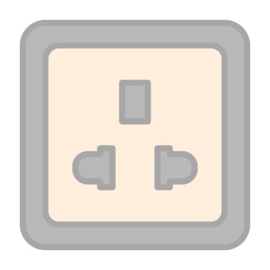 Tek bir güç soketinin vektör illüstrasyonu