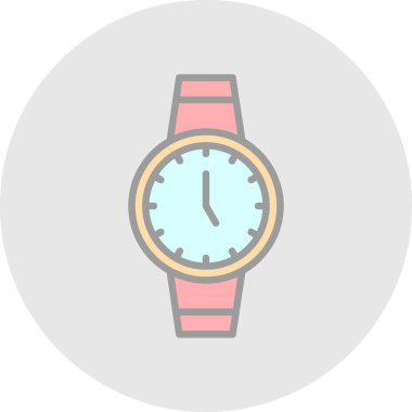 Kol saati simgesi, vektör illüstrasyonu 