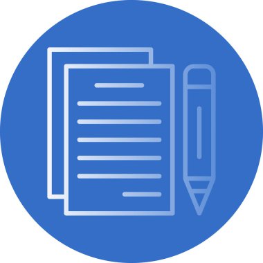 belge ve kalem. Web simgesi basit illüstrasyon