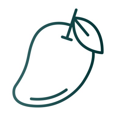 Mango egzotik meyve ikonu, vektör illüstrasyonu 