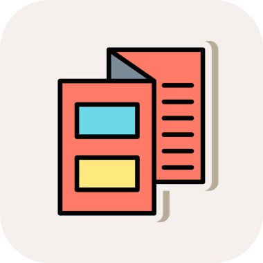 Broşür simgesi, vektör illüstrasyonu basit tasarım