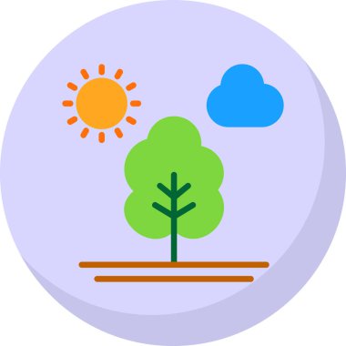 Ağaç düz simge vektör çizim