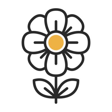 Amacınız için beyaz arkaplanda çiçek simgesi çizimi