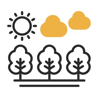 Orman ikonu vektör illüstrasyonu