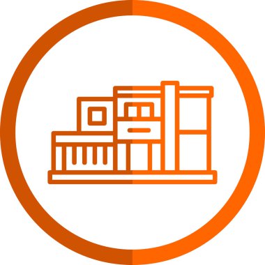 Bina. Web simgesi basit illüstrasyon