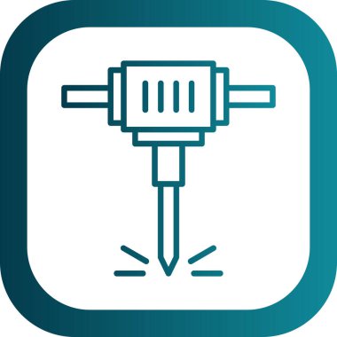 Beyaz arka plan üzerinde izole jackhammer simgesi